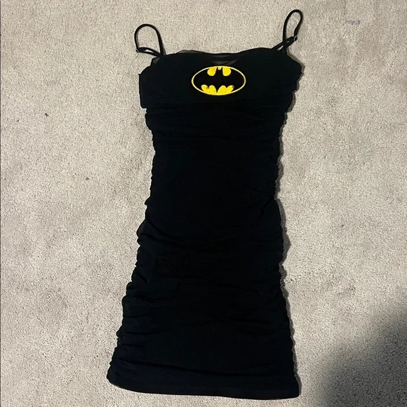 size xs windsor Stunning Allure Ruched Mesh Corset Mini Dress with batman symbol - Picture 1 of 3